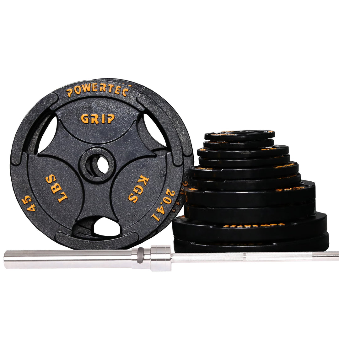 Olympic Bar and Plates 300 lbs. Set - Powertec