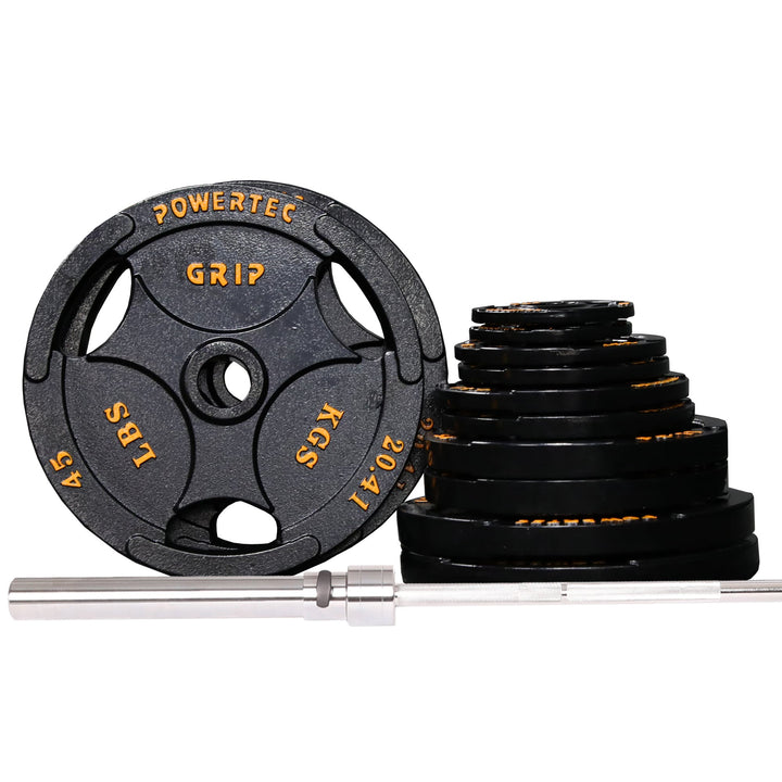 Olympic Bar and Plates 300 lbs. Set - Powertec