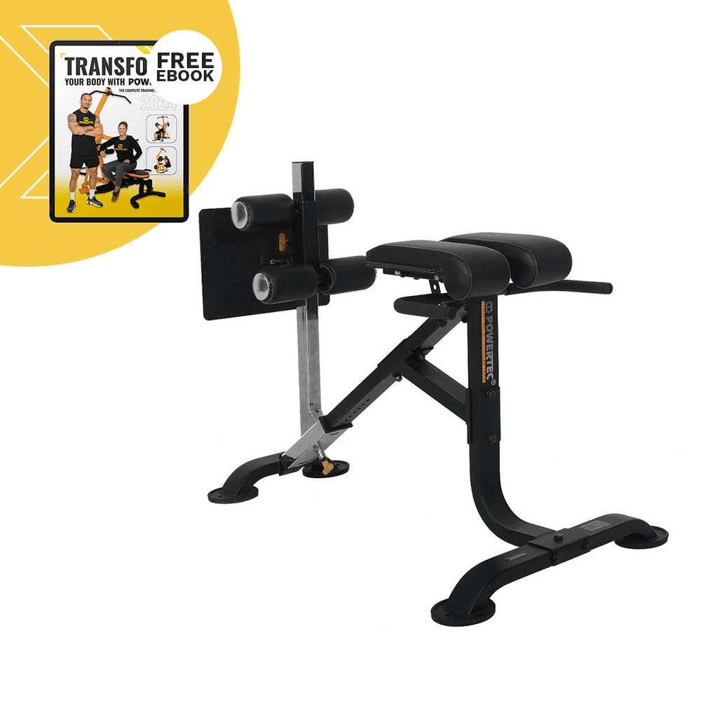 Another silhouette of Powertec Dual Hyperextension-Crunch Hyperextension.