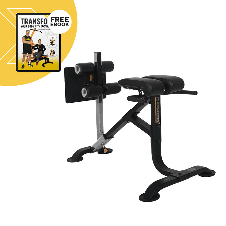 Another silhouette of Powertec Dual Hyperextension-Crunch Hyperextension.