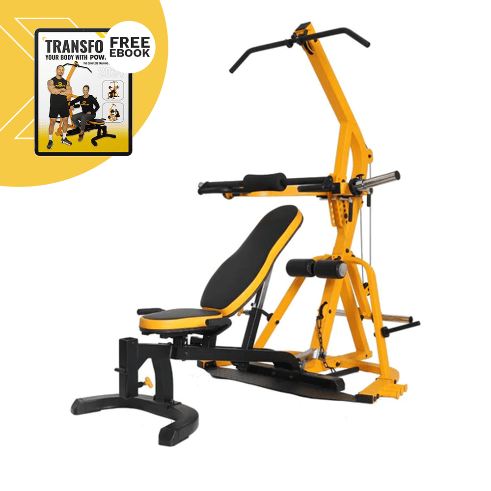 Yellow Workbench Levergym® | Powertec | Home Gym Equipment | Ultimate Strength Building Machines