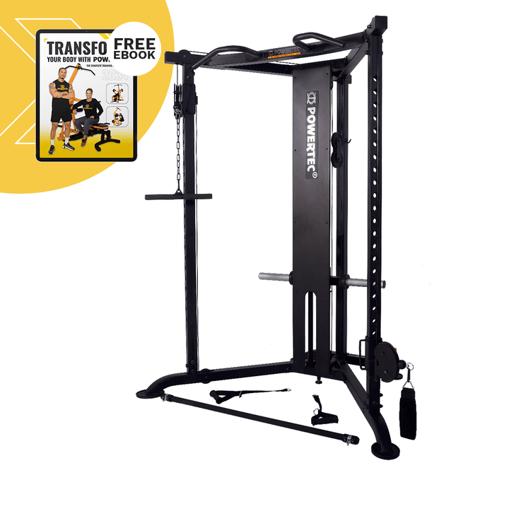 Streamline Functional Trainer with Handles and Tricep Pressdown Attachment | Powertec | Home Gym Equipment