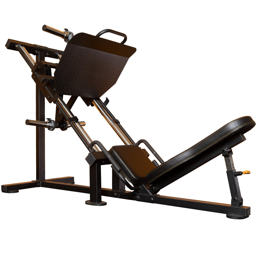 A silhouette of Powertec 45-Degree Leg Press.