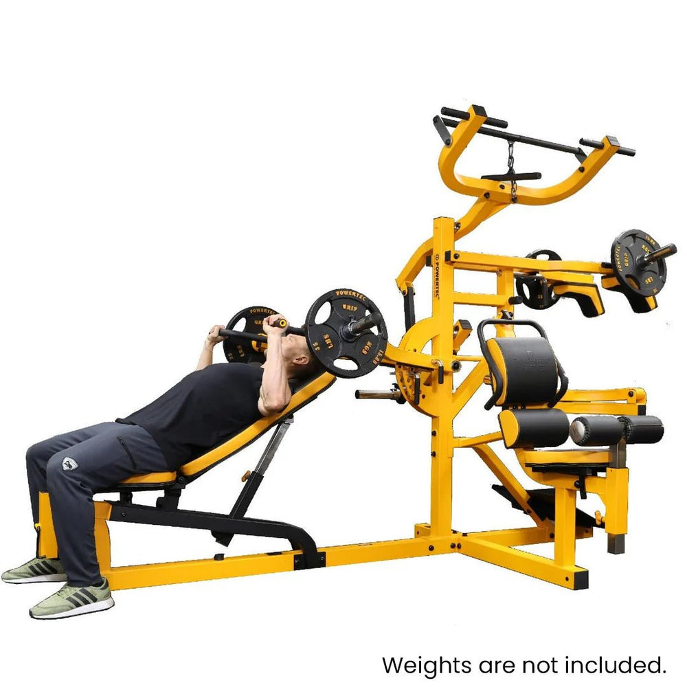 Yellow Workbench Multisystem® Athlete Incline Press | Powertec | Home Gym Equipment | Ultimate Strength Building Machines