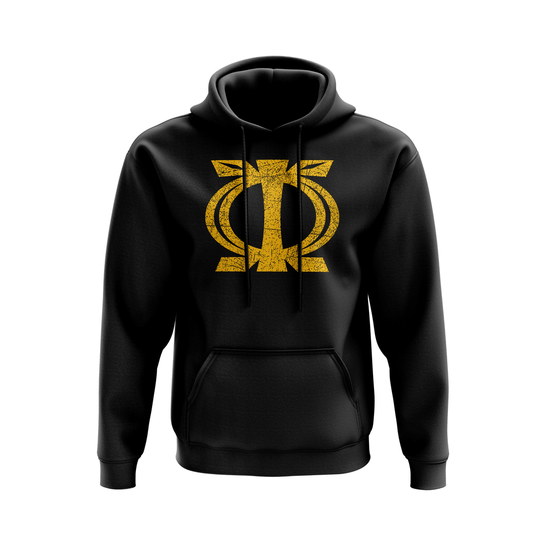 Powertec Hoodie - Black - Distressed Wawa Aba Logo