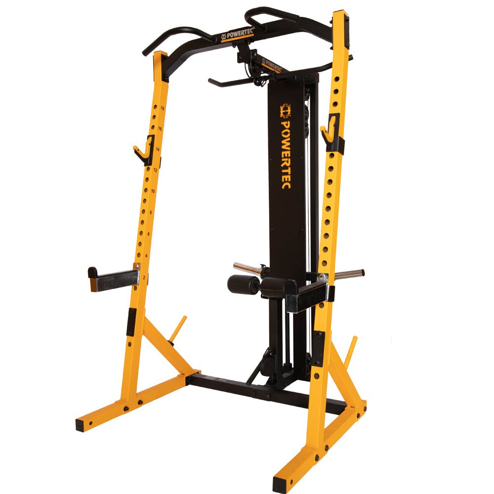 Workbench® Lat Tower Option with Workbench Half Rack | Powertec | Home Gym Equipment | Ultimate Strength Building Machines