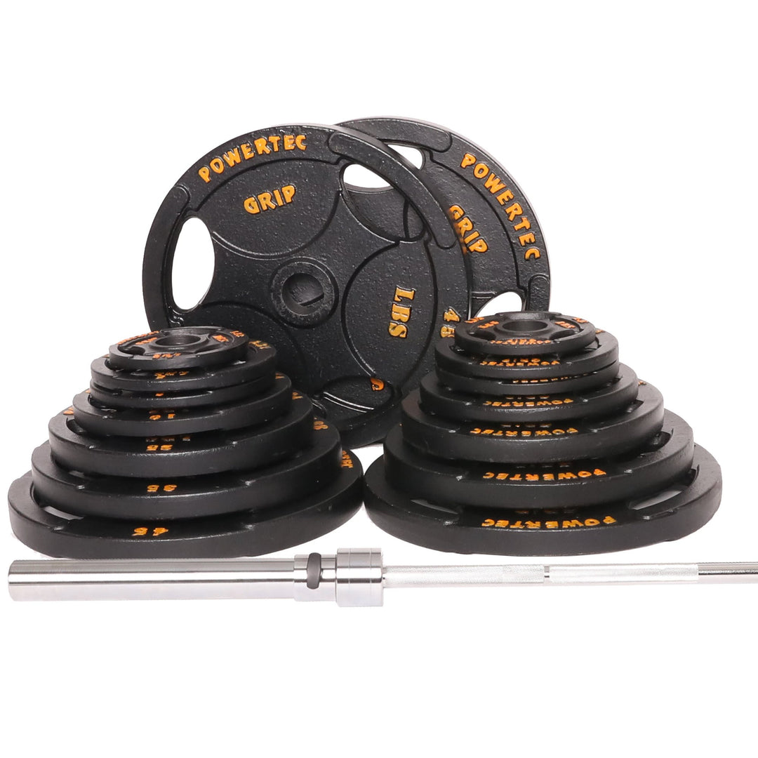 Powertec Weights | Home Gym | Bumper Plates | Cast Iron | 45 lb Plates