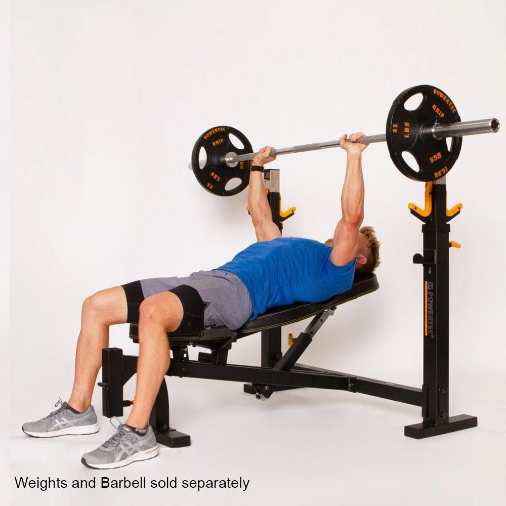 Person using Workbench® Olympic Bench.