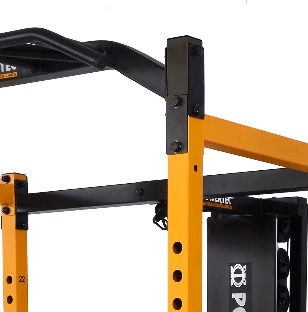 Power Rack Height Extension (set of 2) on Workbench Power Rack | Powertec | Home Gym Equipment
