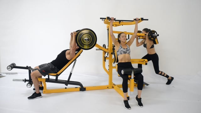 Workbench Multisystem®Athletes Lunge, Lat Pulldown, and Incline Press | Powertec | Home Gym Equipment