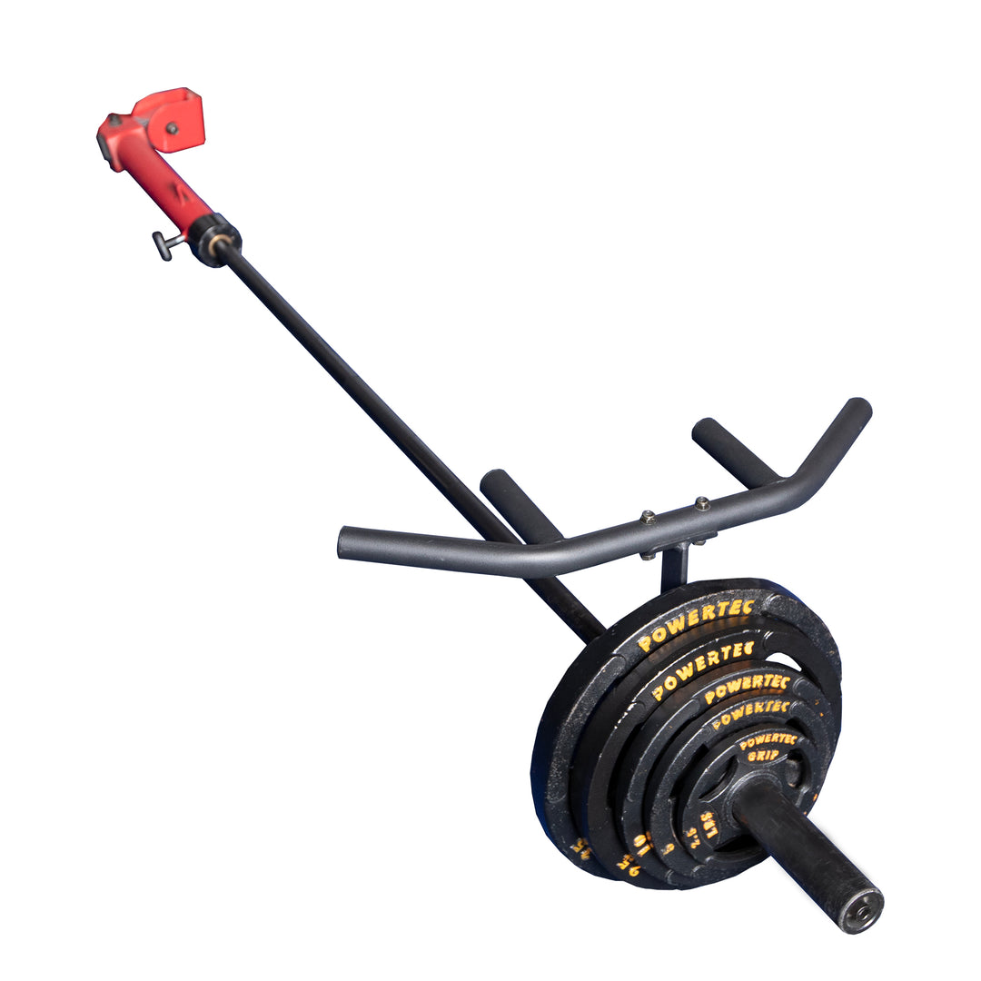 POWER RACK - Barbell Landmine Attachment with Plate Loaded Barbell and Handle | Powertec | Home Gym Equipment