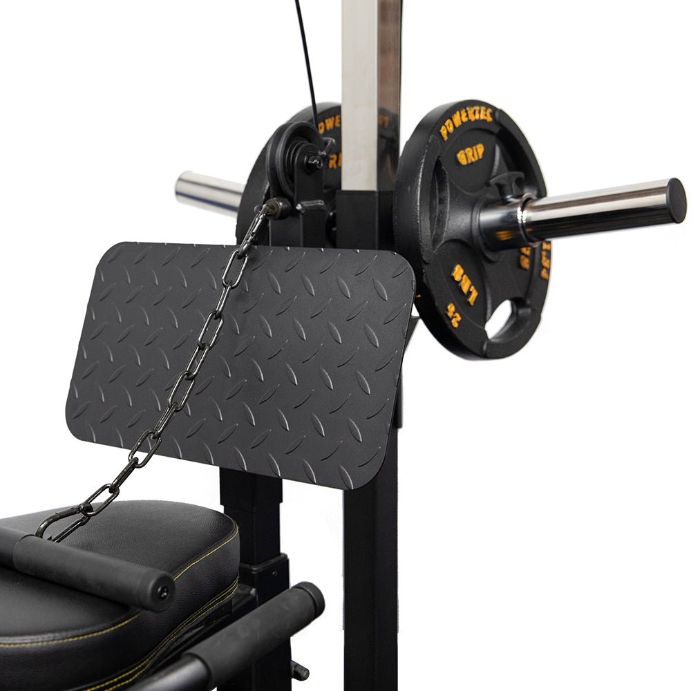 Workbench Lat Tower Attachment With Seated Row Handle (Close Up) | Powertec | Home Gym Equipment