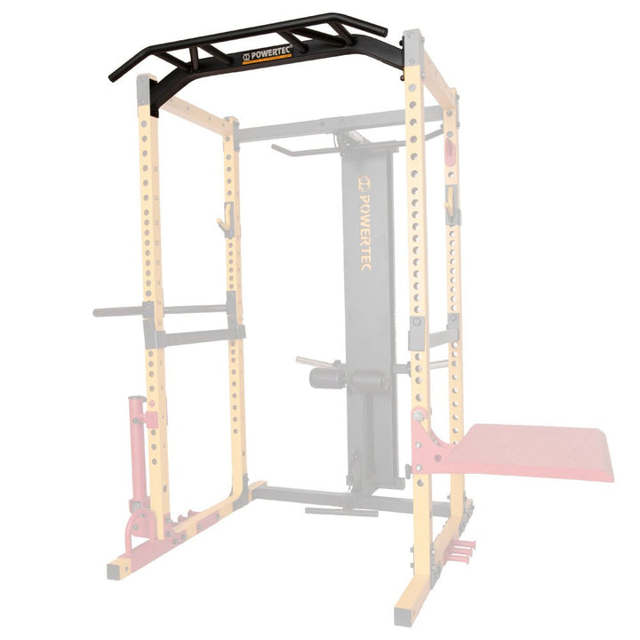 Power Rack Multi-Grip Pull-up Bar Attachment on Workbench Power Rack | Powertec | Home Gym Equipment