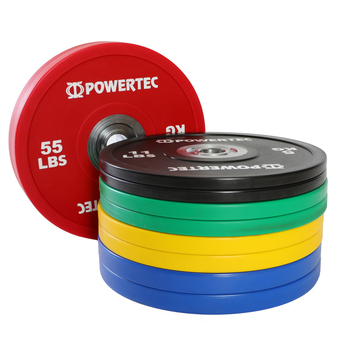 Powertec Weights | Home Gym | Bumper Plates | Cast Iron | 45 lb Plates