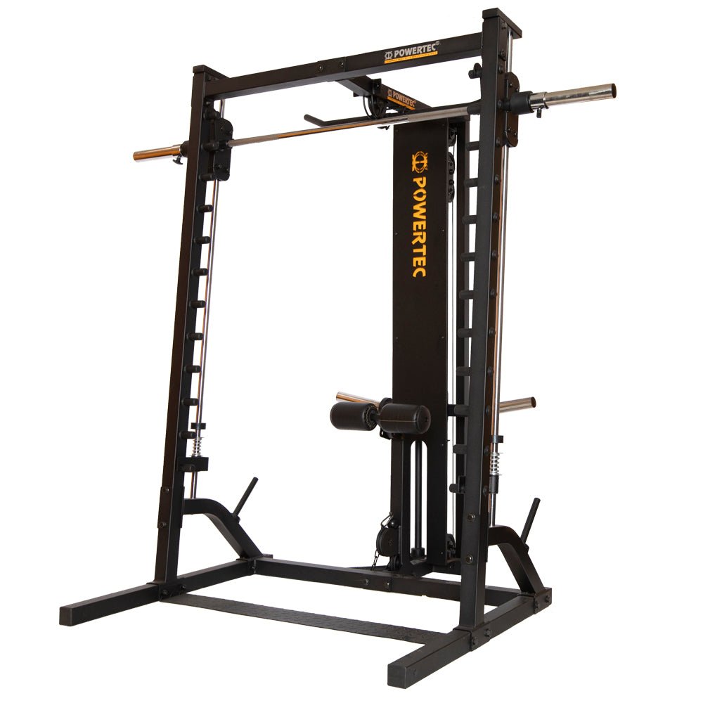 Roller Smith Machine with Lat Tower | Powertec | Home Gym Equipment | Ultimate Strength Building Machines