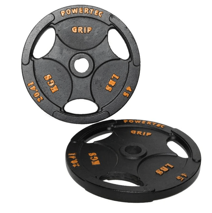 Powertec Weights | Home Gym | Bumper Plates | Cast Iron | 45 lb Plates