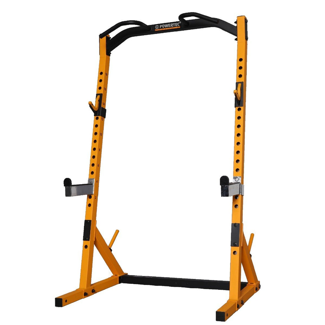 Workbench® Half Rack with Safety Bars | Powertec | Home Gym Equipment | Ultimate Strength Building Machines