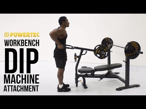 Black Dip Machine Attachment Athlete Demonstration | Powertec | Home Gym Equipment | Ultimate Strength Building Machines