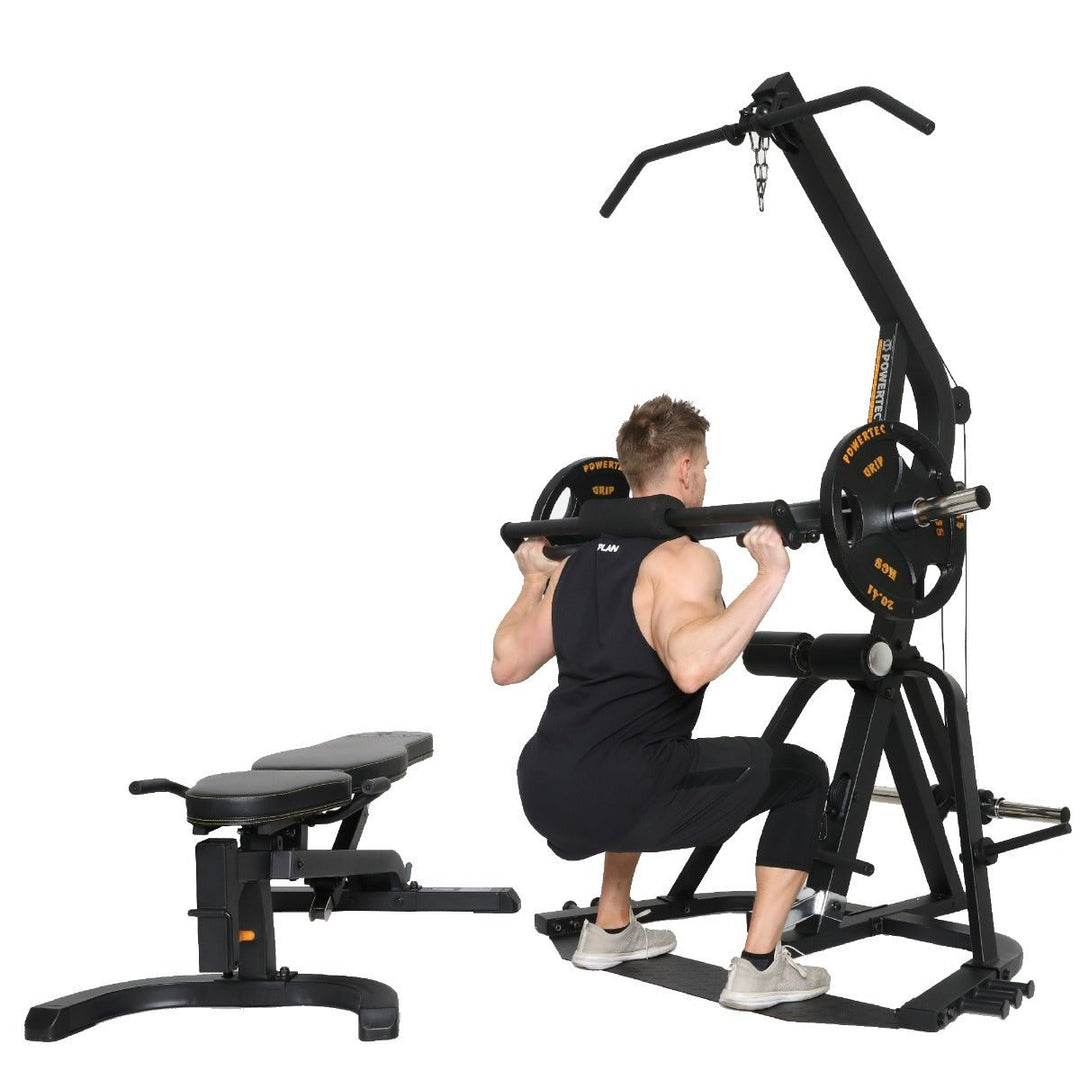 Black Workbench Levergym®| Athlete Squat | Powertec | Home Gym Equipment | Ultimate Strength Building Machines