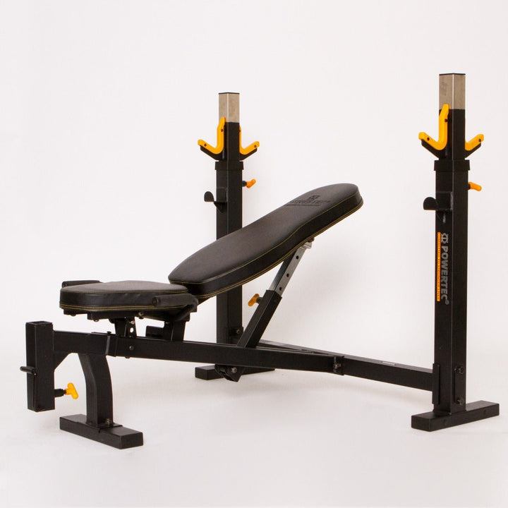 Workbench® Olympic Bench (Angled View) | Powertec | Home Gym Equipment | Ultimate Strength Building Machines