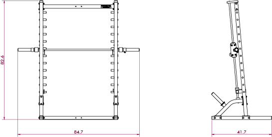 Roller Smith Machine assembly schematic | Powertec | Home Gym Equipment | Ultimate Strength Building Machines