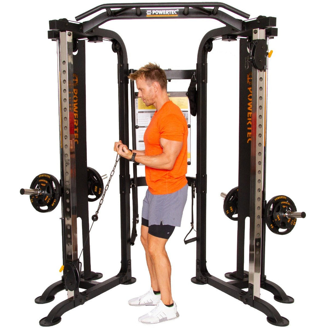 Workbench® Functional Trainer Deluxe Athlete Bicep Curl | Powertec | Home Gym Equipment